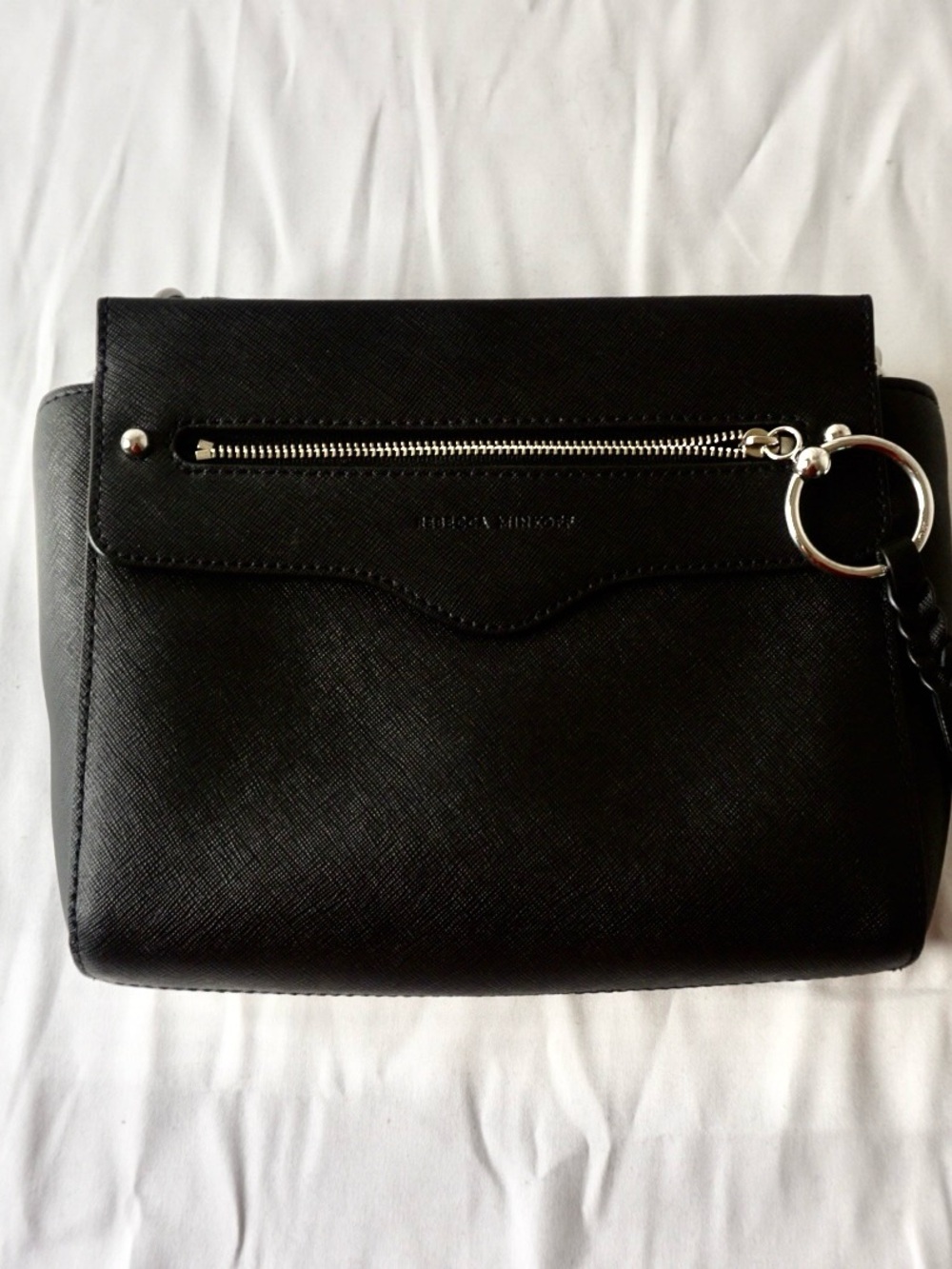 Rebecca Minkoff Black Textured Leather Crossbody Pouch